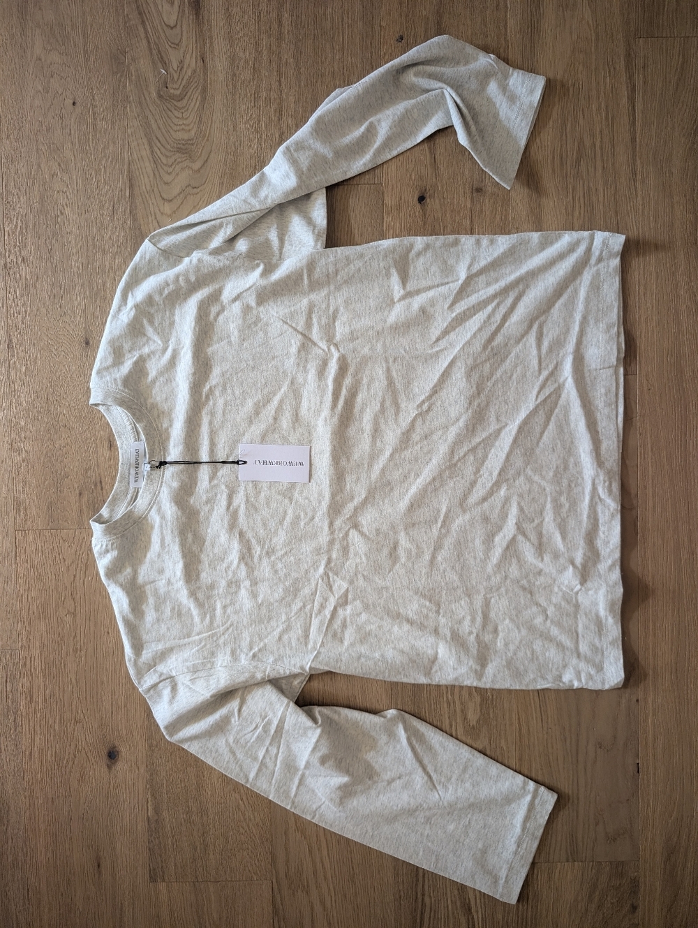 WeWoreWhat Cream Crewneck Long-Sleeve Boxy T-shirt